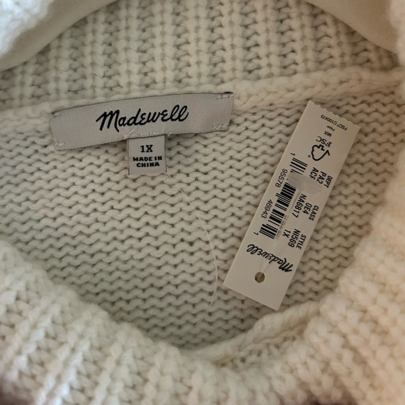 Madewell Sadler Turtleneck Ivory Sweater Sz 1X Knit Wool Pullover - Picture 5 of 6
